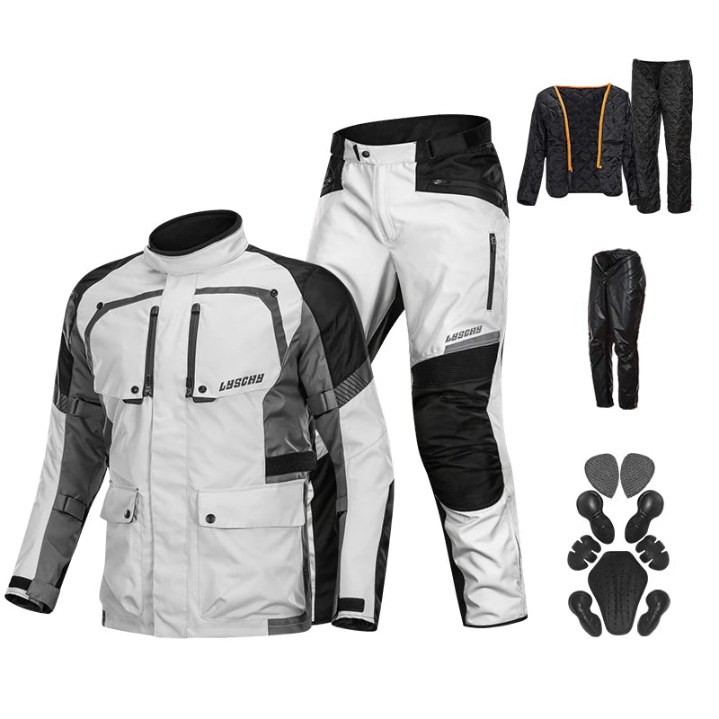 Motorcycle Jacket Pants Suit Waterproof Men Motorbike Riding Moto Jacket Prot... | Henderson Shop