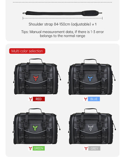 Motorcycle Waterproof Motorcycle Rear Seat Bag 35-50L Helmet Bag High Capacity Motor Tail SaddleBag Rider Backpack