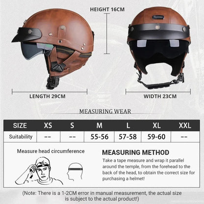 Vintage Half Face Helmet | Leather - View 6 | Henderson Shop