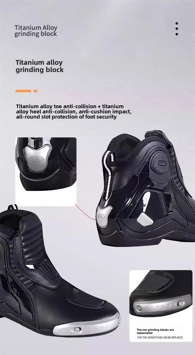 BENKIA Motorcycle Boots Men Professional Track Riding Botas