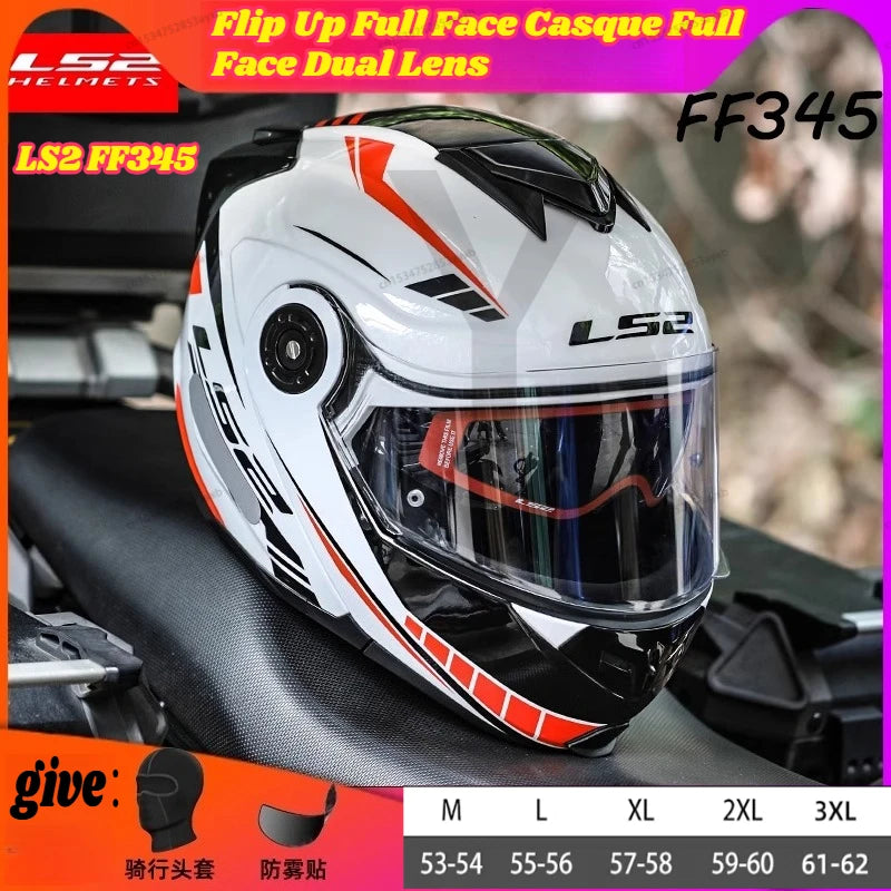 Hendersonshop Original LS2 FF345 Motorcycle Helmet Flip Up Full Face Casque