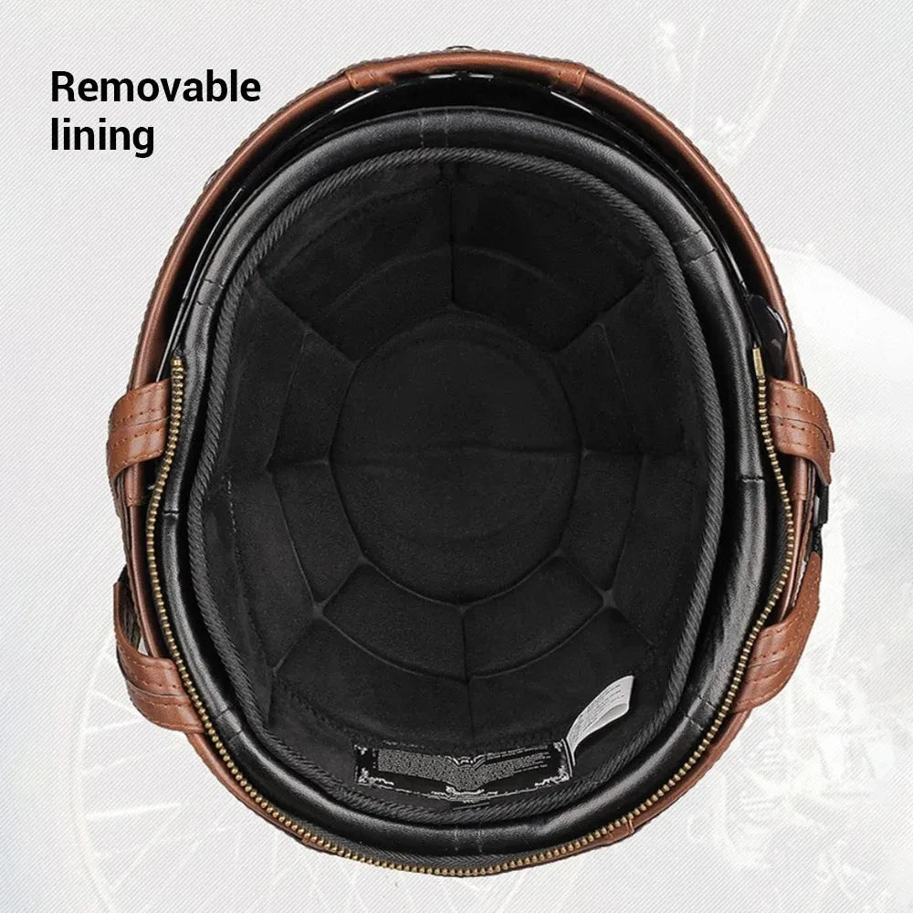 Vintage Half Face Helmet | Leather - View 4 | Henderson Shop