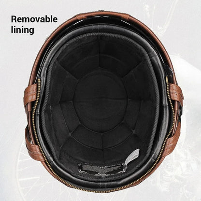 Vintage Half Face Helmet | Leather - View 4 | Henderson Shop