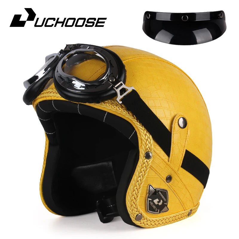 Uchoose Vintage Half Face Helmet | Leather - View 20 | Henderson Shop