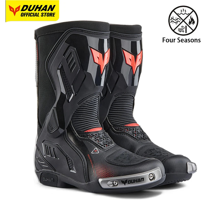 DUHAN New Motorcycle Boots Wear Resistant And Anti Fall Motorcycle Riding Boots Men Motocross Racing Boots
