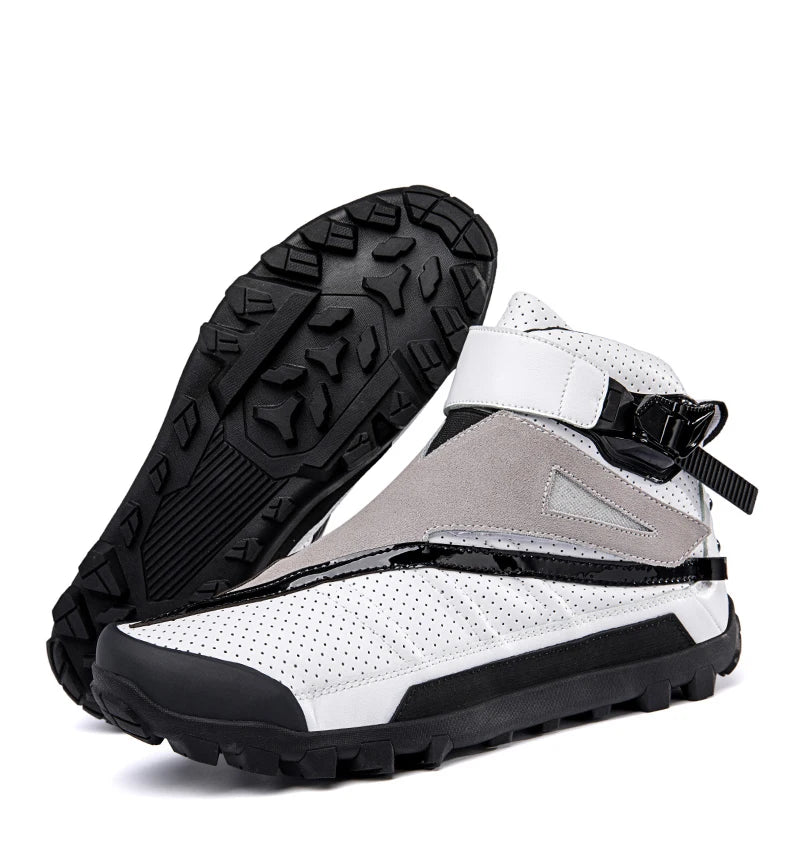 Hendersonshop Motorcycle boots Casual men's motorcycle shoes Motorcycle riding shoes Leather