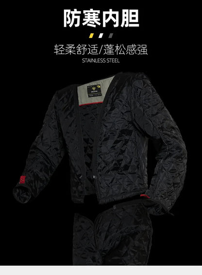 Helmets - Waterproof Men Motorcycle Jackets Windproof Motorcycle Rally Clothes Detachable Warm