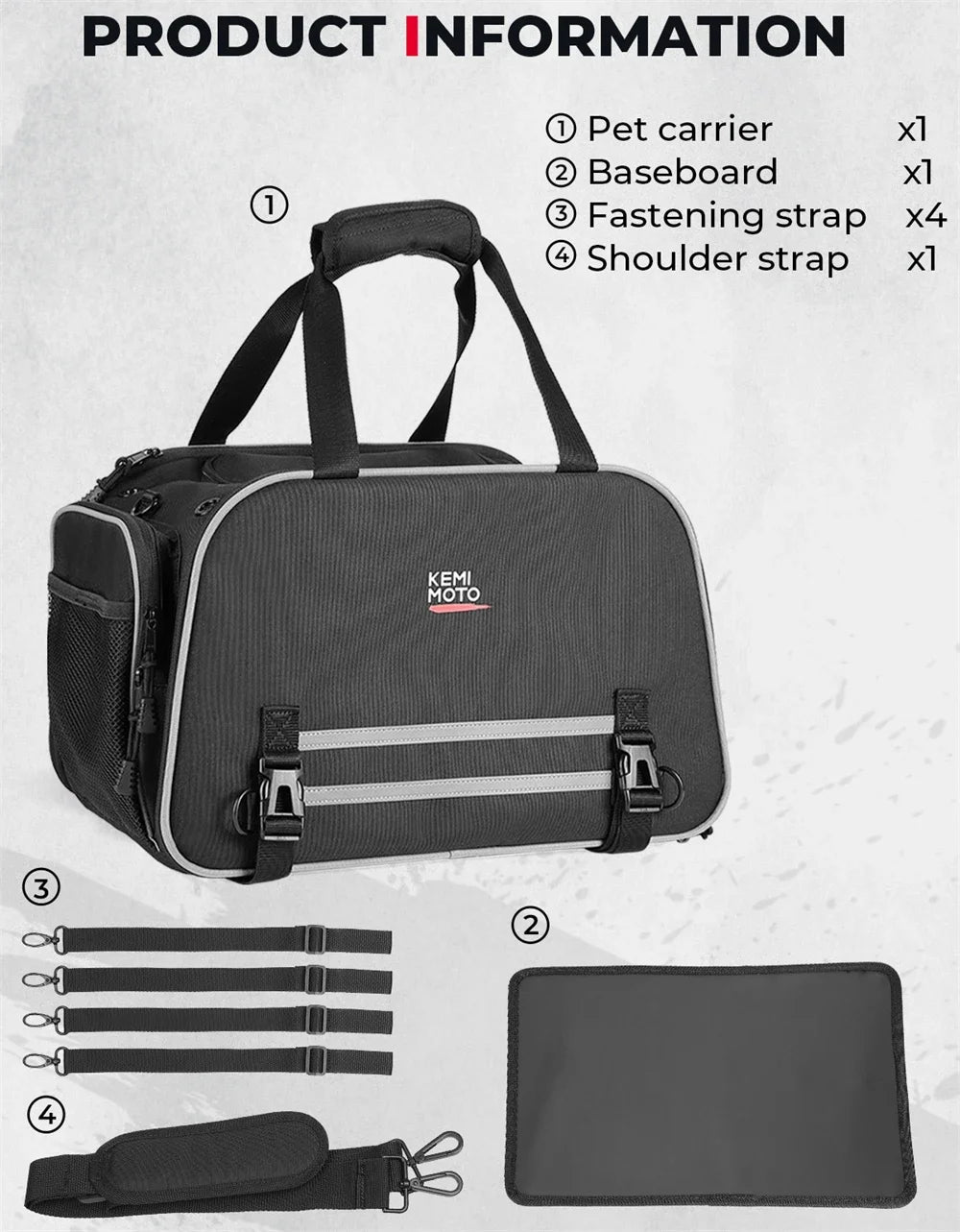 Motorcycle Pet Bag 20lbs Dog/Cat Carrier Bag Airline Approved Pet Travel Carrier Bag Portable Folding Pet Cat Dog Travel Carrier