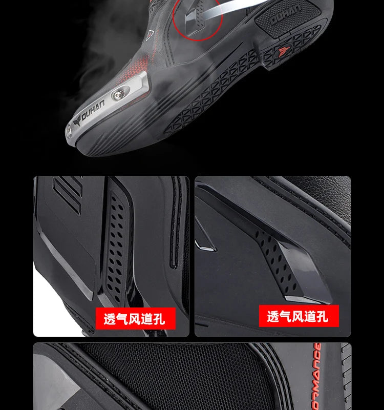 DUHAN New Motorcycle Boots Wear Resistant And Anti Fall Motorcycle Riding Boots Men Motocross Racing Boots