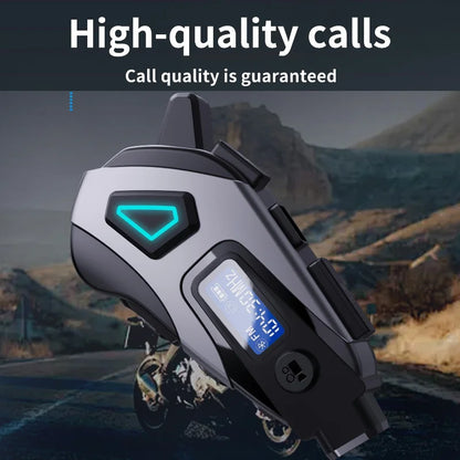 K10 Motorcycle Helmet Bluetooth 5.4 Headset Waterproof Earphone with LCD Display Stereo FM Radio 1080P HD Video Dashcam