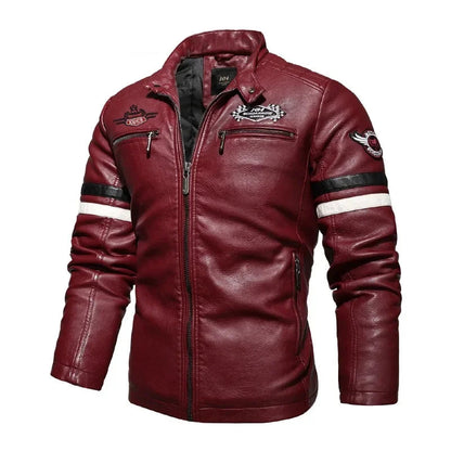 Motorcycle Jacket Leather Men's Brand Moto Leather Jacket Coat Men Handsome W... | Henderson Shop