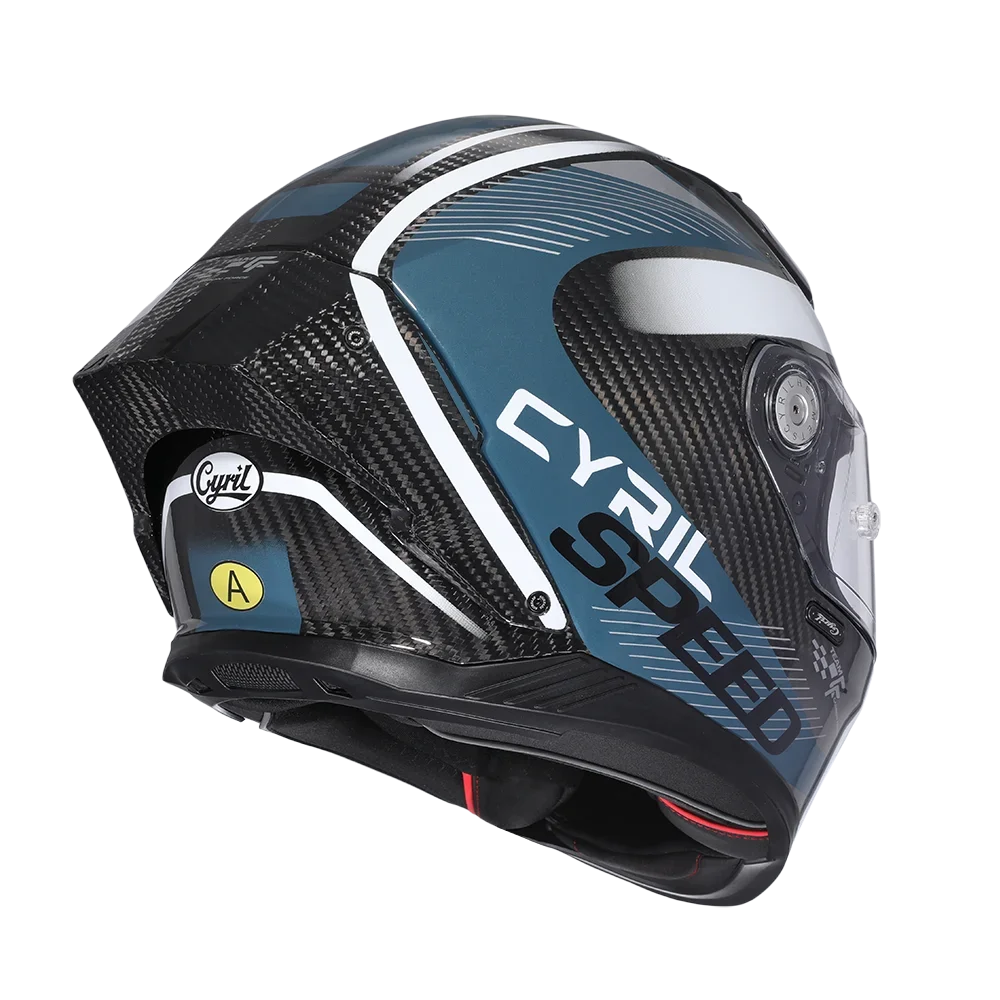 Full Face Motorcycle Helmet, Carbon Fiber Tail Wing Multiple Gear Adjustment, Unisex Helmet DOT ECE Approved