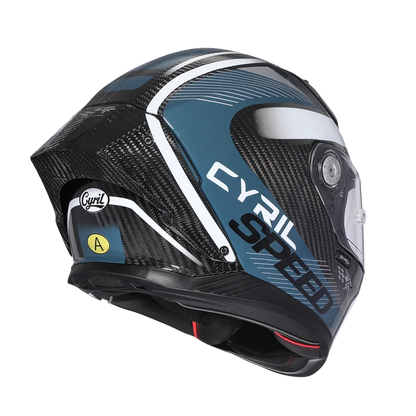 Full Face Motorcycle Helmet, Carbon Fiber Tail Wing Multiple Gear Adjustment, Unisex Helmet DOT ECE Approved