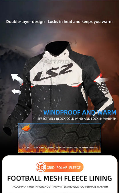 Hendersonshop LS2 Original APEX Motorcycle Jacket Autumn Winter Waterproof Windproof Warm