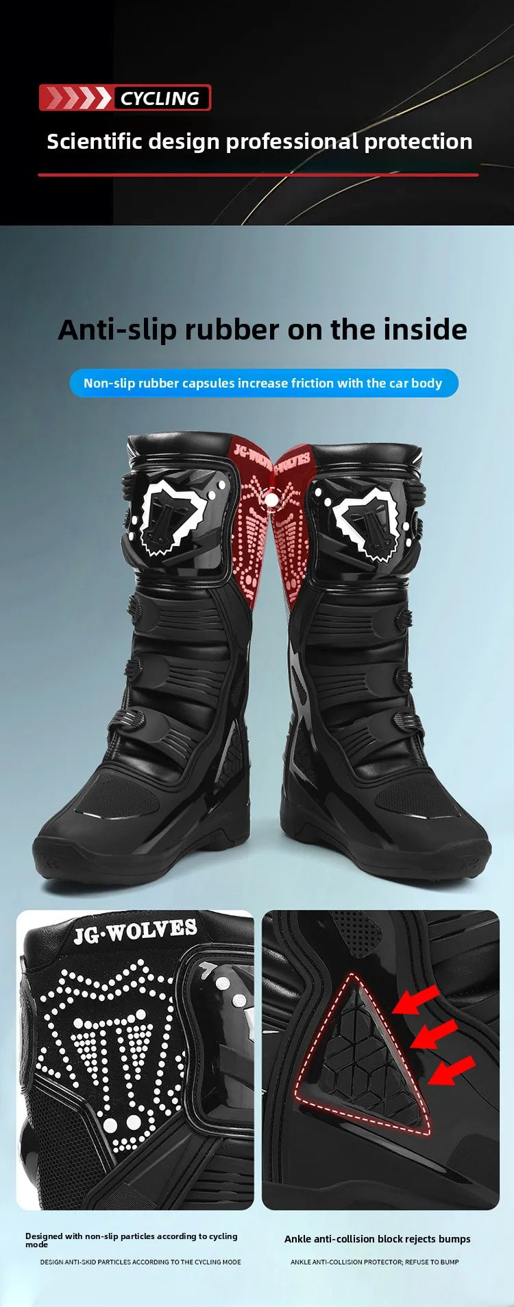 Motorcycle Boot Men Women Riding Mid-Calf Ankle Protective Shoes Moto Motorbike Equipment Racing Long Motorcycle Boots Men