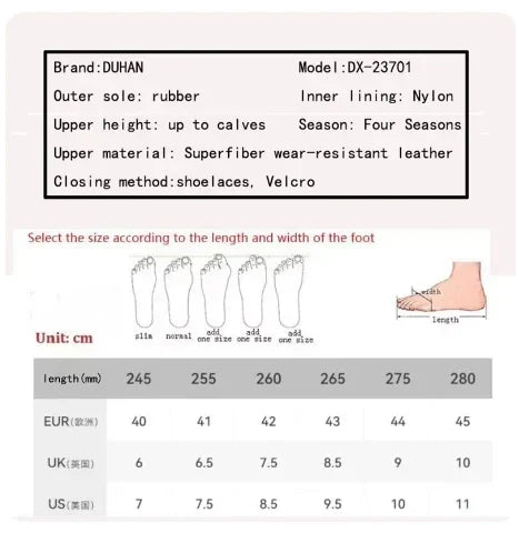 DUHAN Male Boots for Motorcycle Waterproof Anti Slip Fall Prevention Mid Top Men Leather Riding Shoes Autumn Winter Cycling Shoe