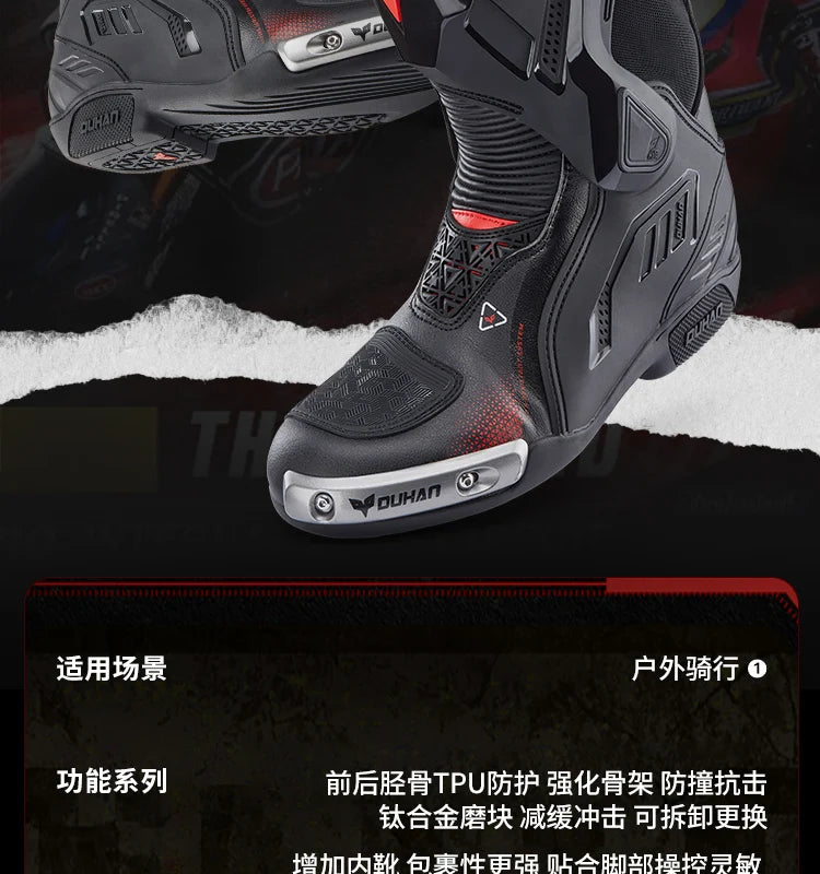 DUHAN New Motorcycle Boots Wear Resistant And Anti Fall Motorcycle Riding Boots Men Motocross Racing Boots
