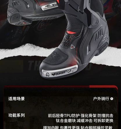 DUHAN New Motorcycle Boots Wear Resistant And Anti Fall Motorcycle Riding Boots Men Motocross Racing Boots