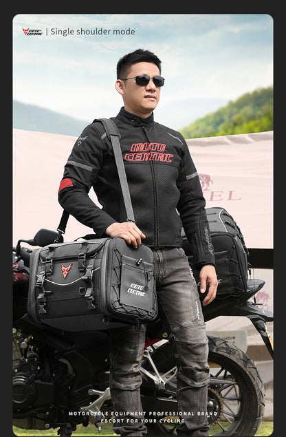 Motorcycle Waterproof Motorcycle Rear Seat Bag 35-50L Helmet Bag High Capacity Motor Tail SaddleBag Rider Backpack