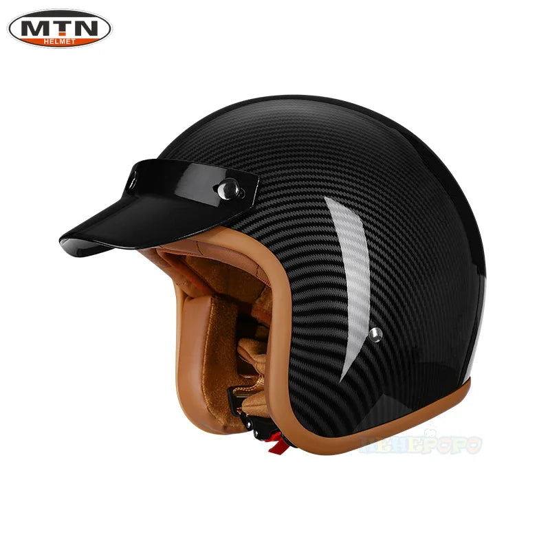 Vintage Half Face Helmet | DOT Certified & Leather - Image 14