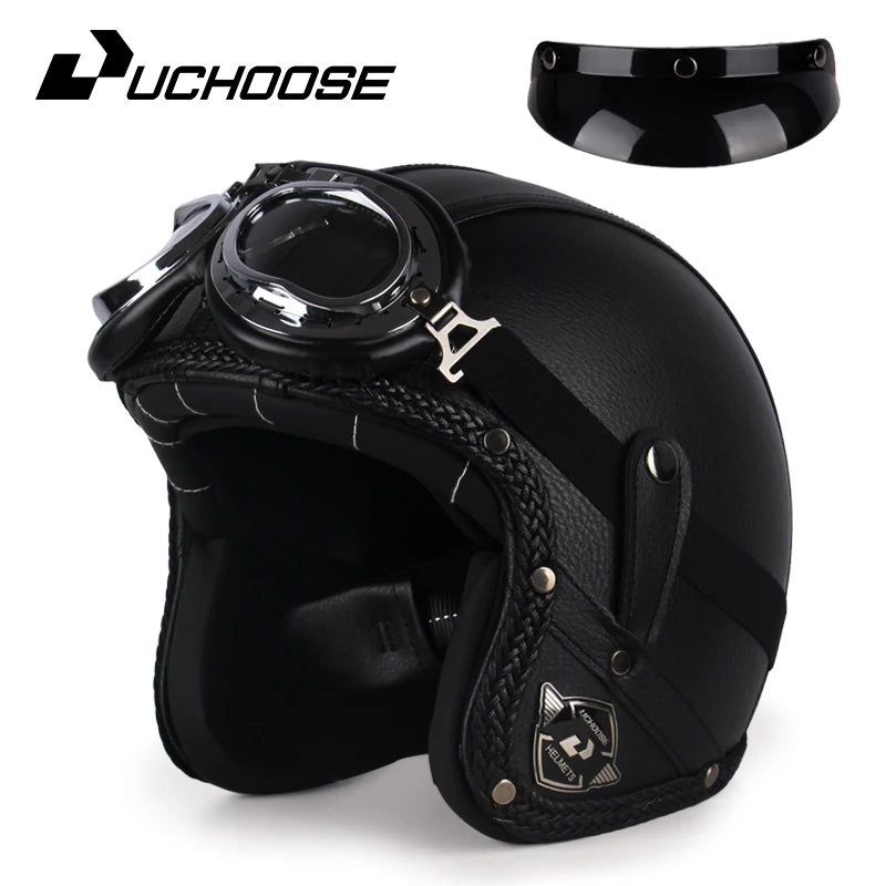 Uchoose Vintage Half Face Helmet | Leather - View 26 | Henderson Shop