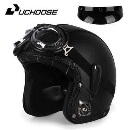 Uchoose Vintage Half Face Helmet | Leather - View 26 | Henderson Shop