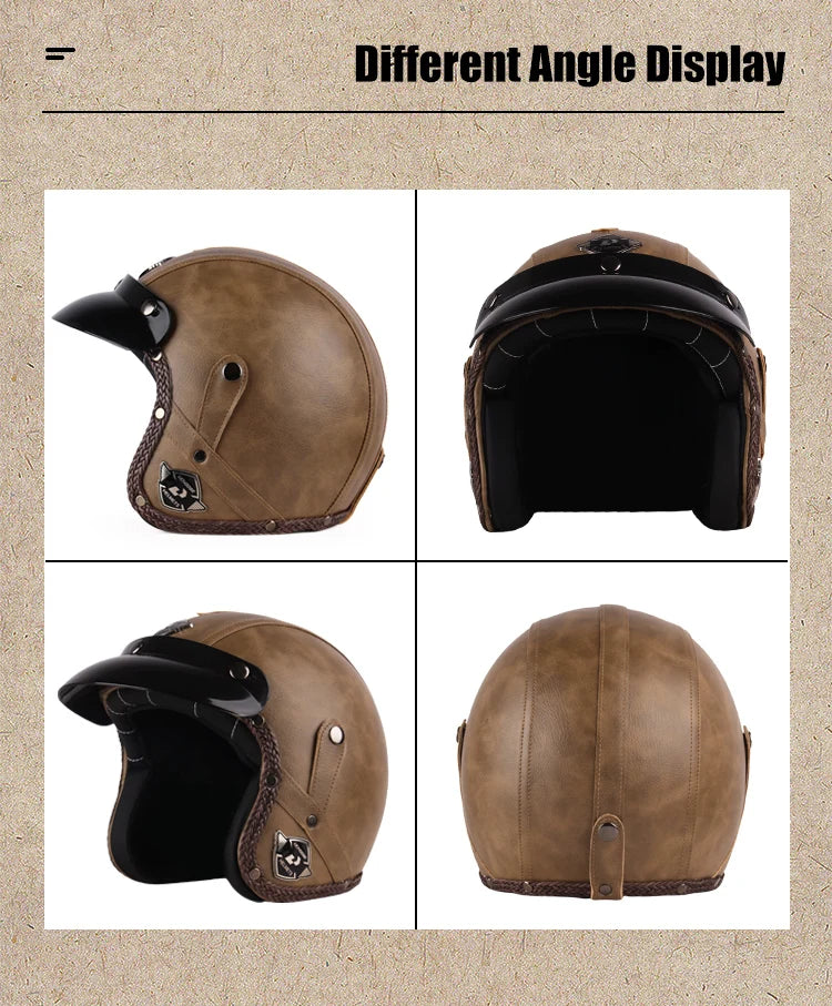 Uchoose Vintage Half Face Helmet | Leather - View 16 | Henderson Shop