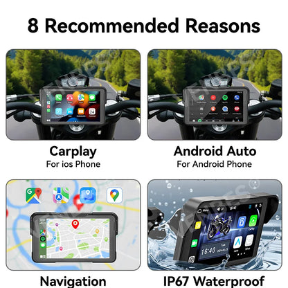 Venbes Motorcycle GPS Navigator | CarPlay & Android Auto - View 8 | Henderson Shop