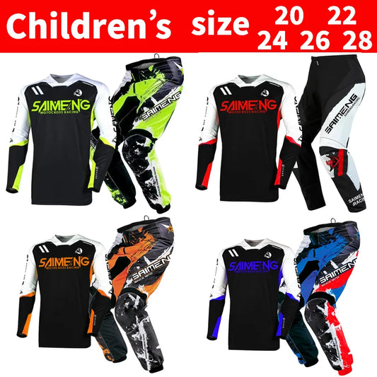 motocross set for child MX Jersey and Pants children Youth MTB DH UTV Enduro MX Gear Set Combo Off Road Racing Suit Dirt Bike