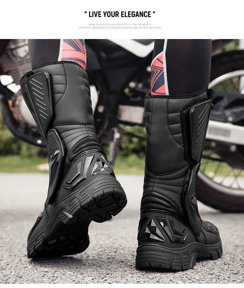 Motocross Dirt Bike Boots Off-Road Motorcycle Riding Shoe TPU Protection Ankle Support Anti-Slip Sole Adventure Enduro Boots Men