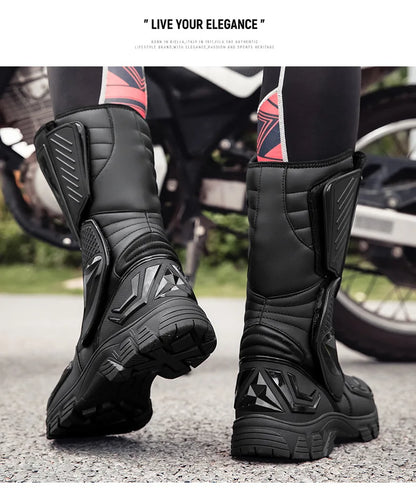 Motocross Dirt Bike Boots Off-Road Motorcycle Riding Shoe TPU Protection Ankle Support Anti-Slip Sole Adventure Enduro Boots Men