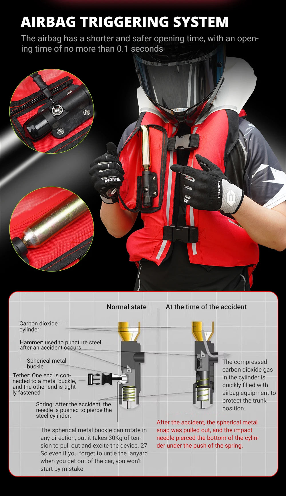 Motorcycle Airbag Safety Vest | CO2 Anti-Crash Protection | Henderson Shop