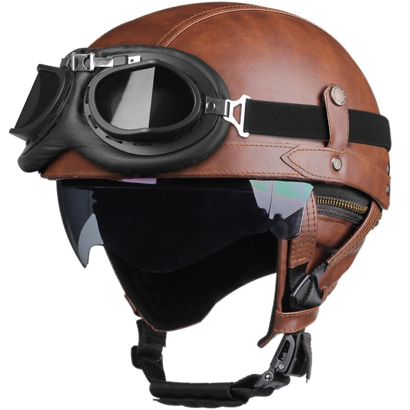 Vintage Half Face Helmet | Leather - View 18 | Henderson Shop