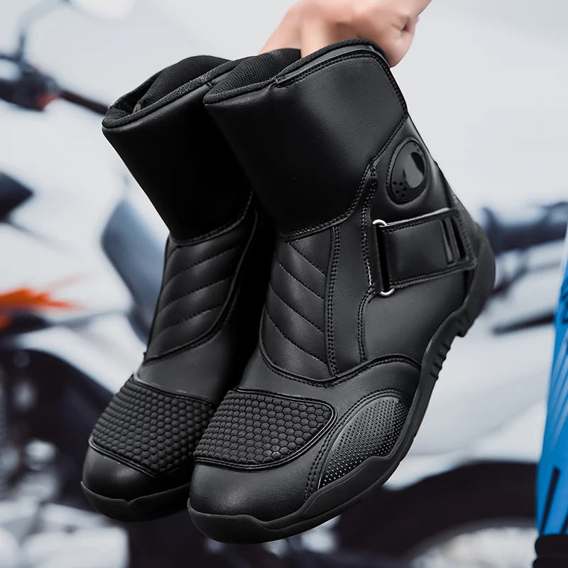 Men's Motorcycle Boots Outdoor Waterproof Motos Cycling Protective Shoes Motocross Off-Road Racing Boots Motorcycle Accessories