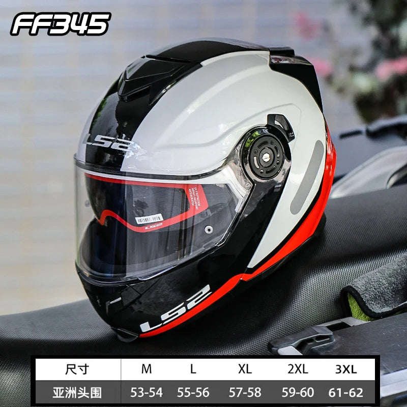Hendersonshop Original LS2 FF345 Motorcycle Helmet Flip Up Full Face Casque