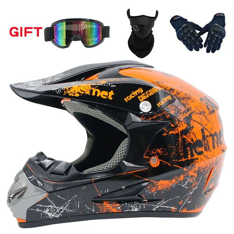 Helmets - 2019 New Flip Up Motorcycle Helmet Children motocross Off Road