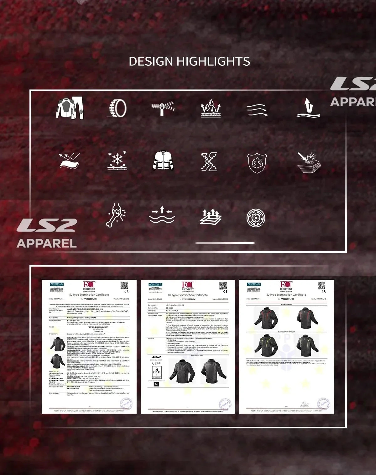 Hendersonshop LS2 Winter Motorcycle Jacket Men Women Waterproof Windproof Biker Jacket