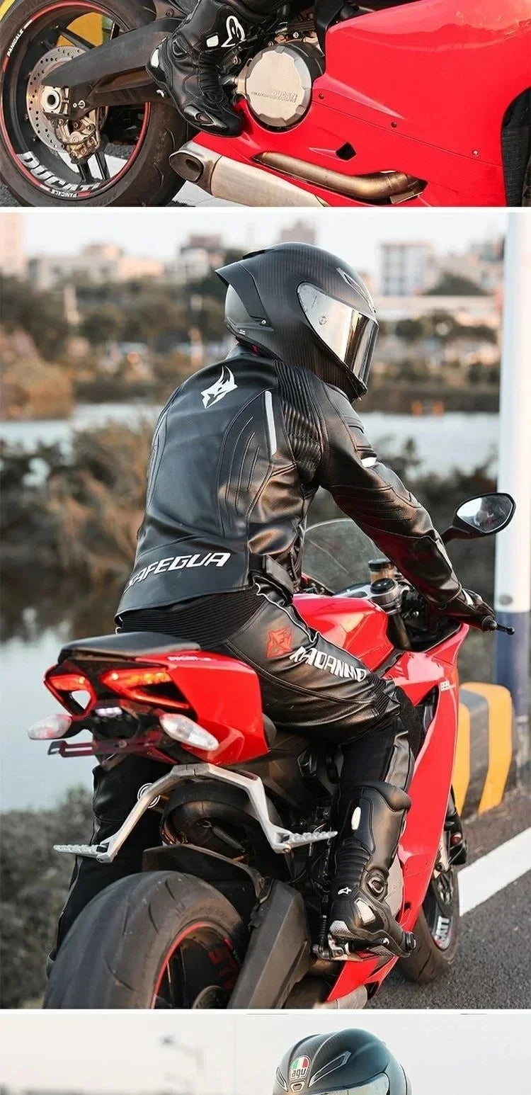 Hendersonshop Motorcycle Jacket Male Waterproof Winter Warm Racing Suit Motorcycle Female