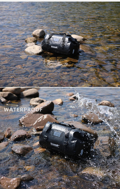 Rhinowalk Tail Bag 45L - side view showing motorcycle tail bag features and details