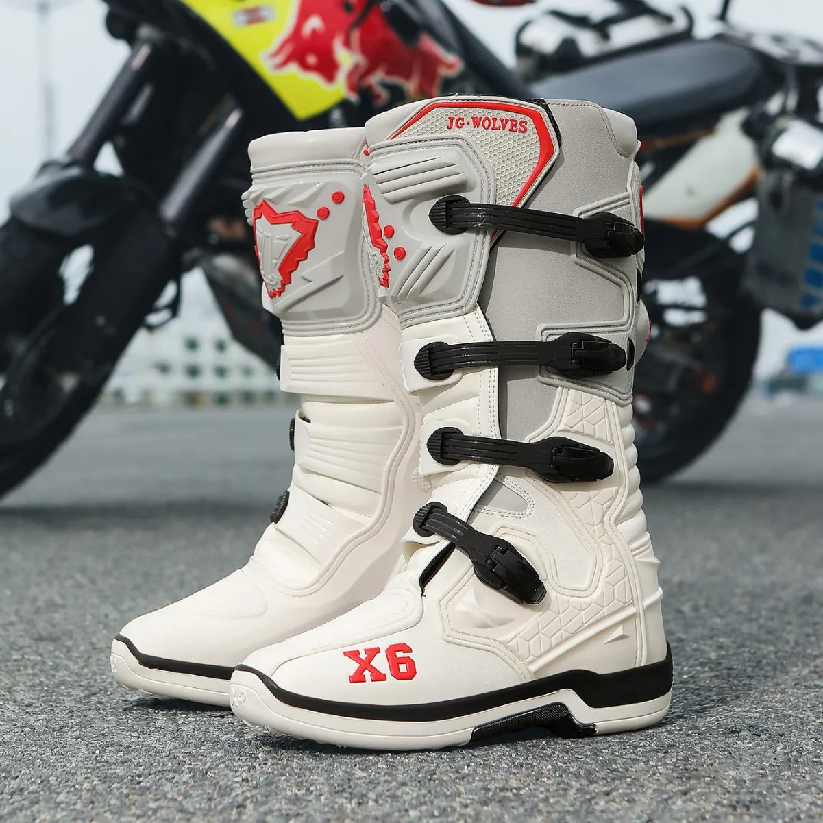 Motorcycle Boot Men Women Riding Mid-Calf Ankle Protective Shoes Moto Motorbike Equipment Racing Long Motorcycle Boots Men