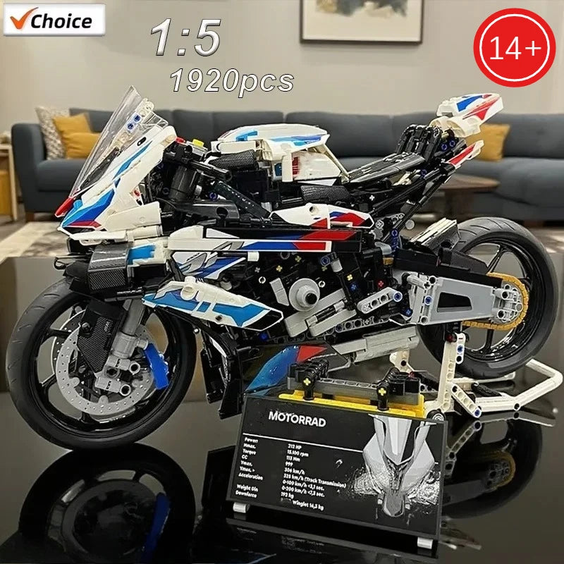 2025 New 1920Pcs 1:5 Motorcycle Building Blocks Toy Set Motorcycle Model Cons... | Henderson Shop