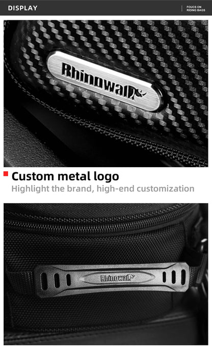 Rhinowalk Hard Shell Pannier - additional detail showing motorcycle pannier bag features and details