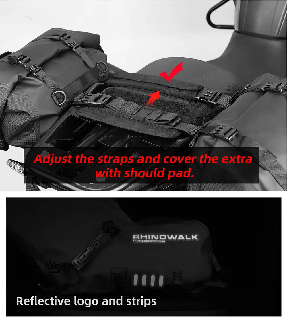 Rhinowalk Motorcycle Bag 100%Waterproof 18L/28L/48L Large Capacity 2 Pcs Univ... | Henderson Shop