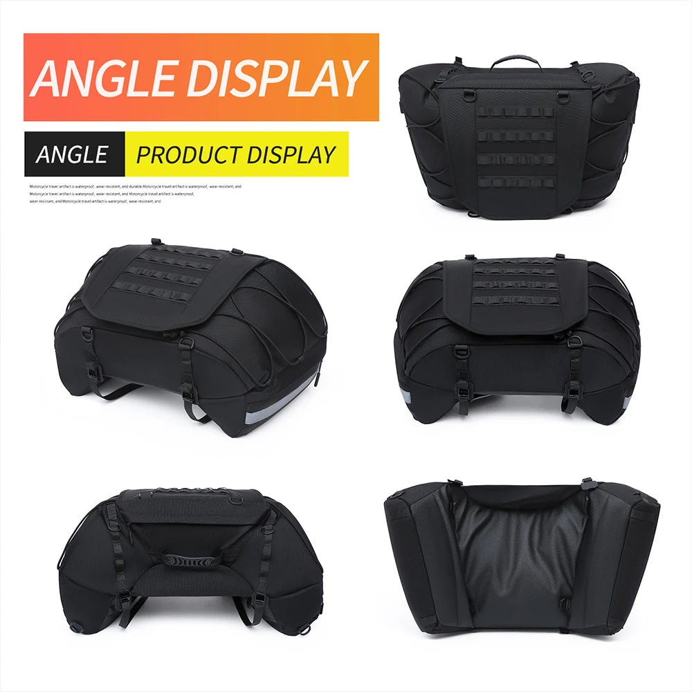 Universal Scooter Back Seat Bag Waterproof Motorcycle Tail Bag Motorbike Travel Cycling Riding Sport Luggage Pack