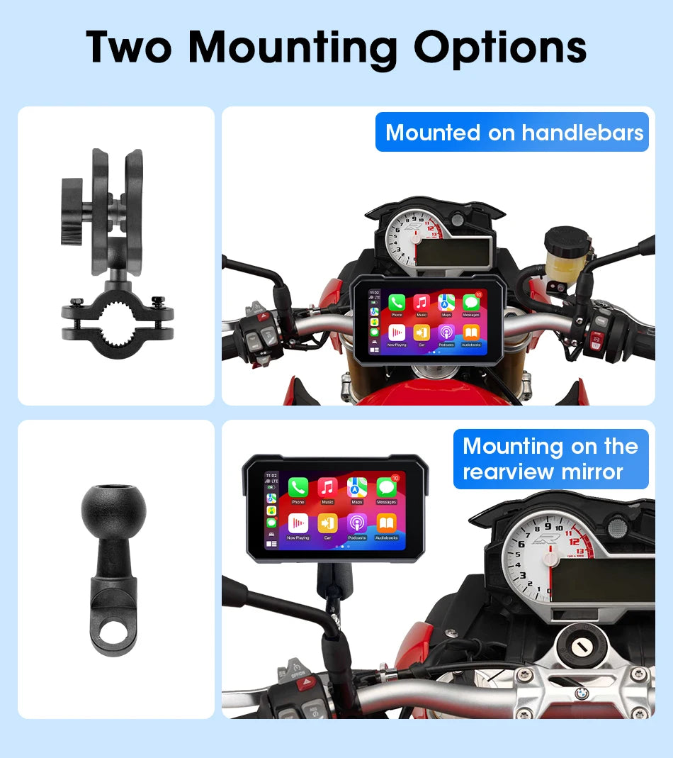 Jansite Motorcycle GPS Navigator | Waterproof & CarPlay - View 18 | Henderson Shop