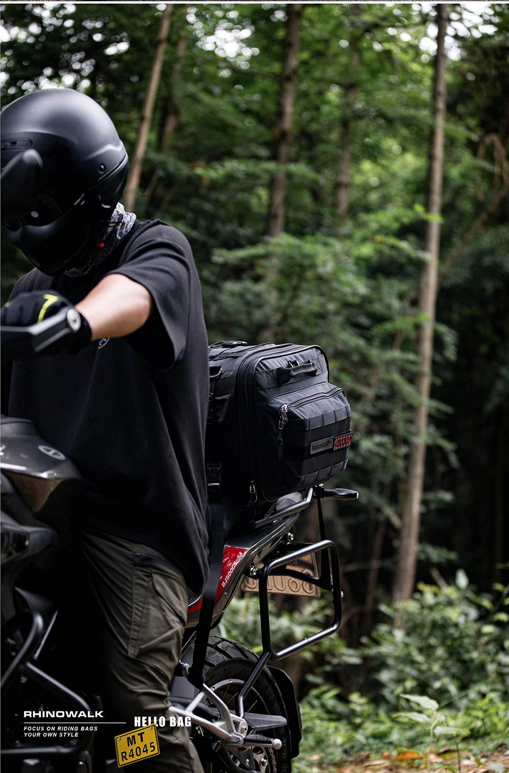 Rhinowalk Travel Luggage Bag - additional shot showing motorcycle luggage bag features and details