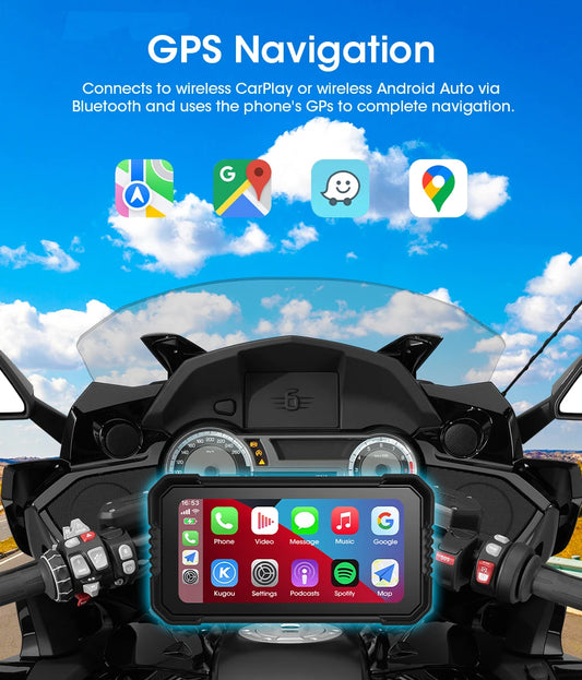 6.25" Motorcycle GPS Navigator | Waterproof & CarPlay - View 4 | Henderson Shop