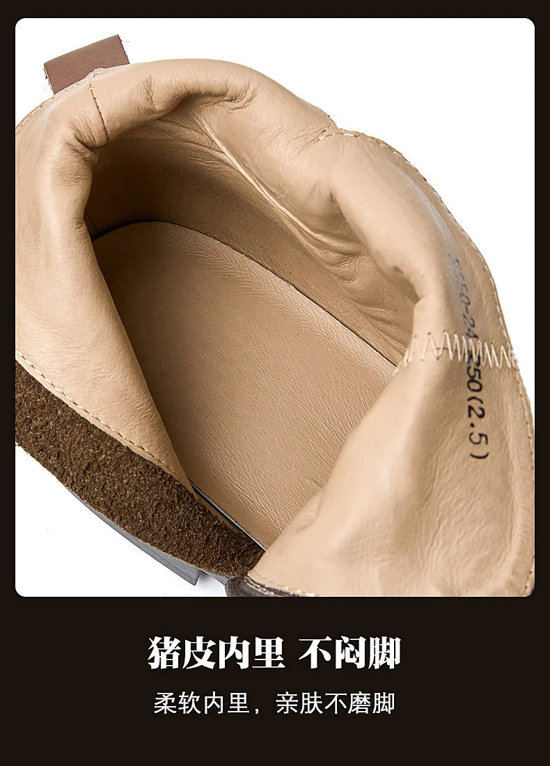 Men's Retro Motorcycle Boots Genuine Leather High Top Motorbike Riding Boots Botas De Motociclista Motocross Racing Car Shoes