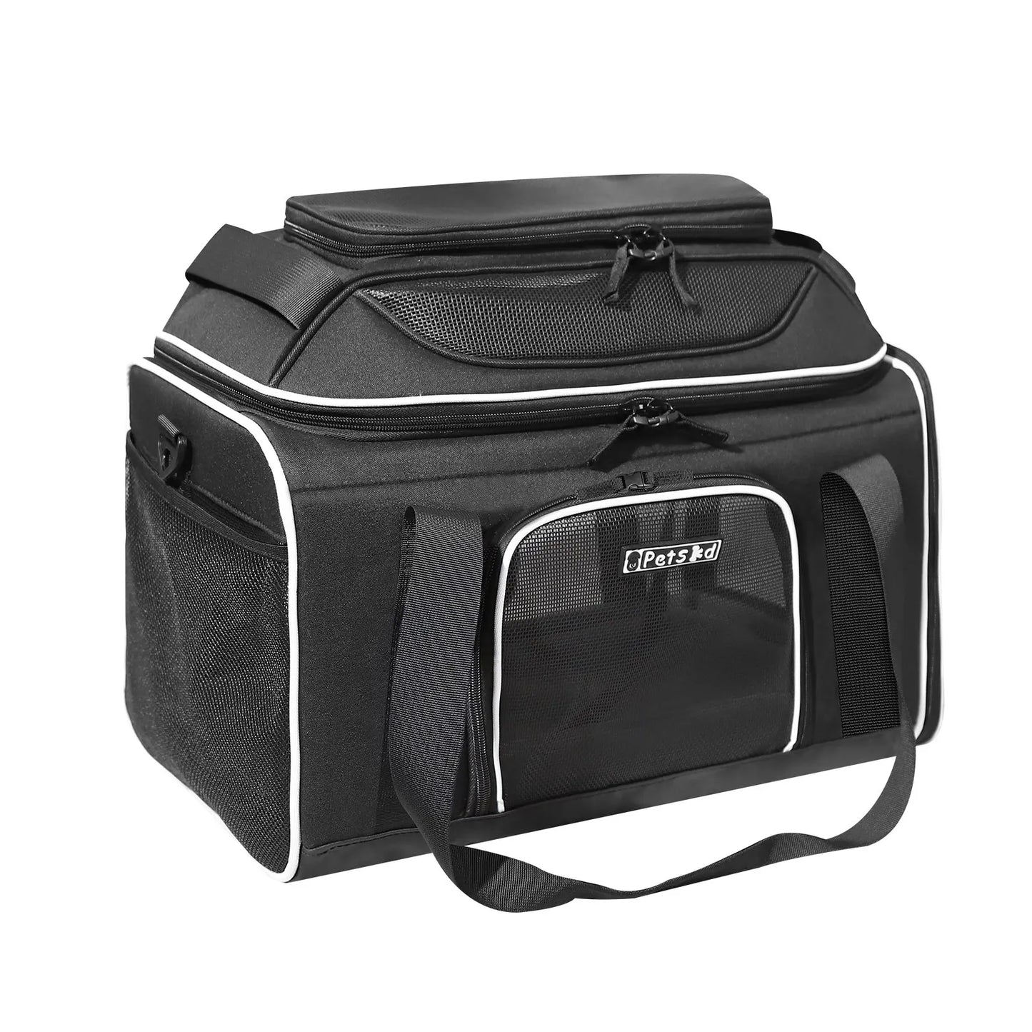 Petskd Top-Expandable Pet Carrier Major USA Airlines Approved Soft Small Dog Cat Carrier with Safety Zipper and AntiScratch Mesh