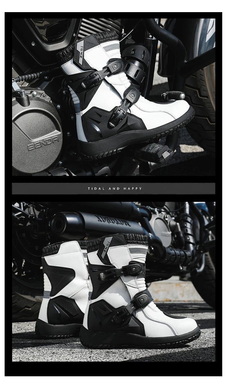 Men Motocross Boots Adventure Low Boots for ADV Riders Sport Touring  Motorcycle Boots Waterproof Riding Shoes Moto Riding Gear